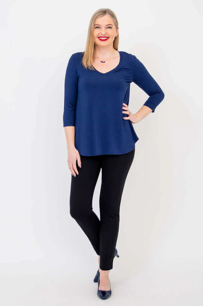 Jackie 3/4 Sleeve, Indigo, Bamboo - Image 2