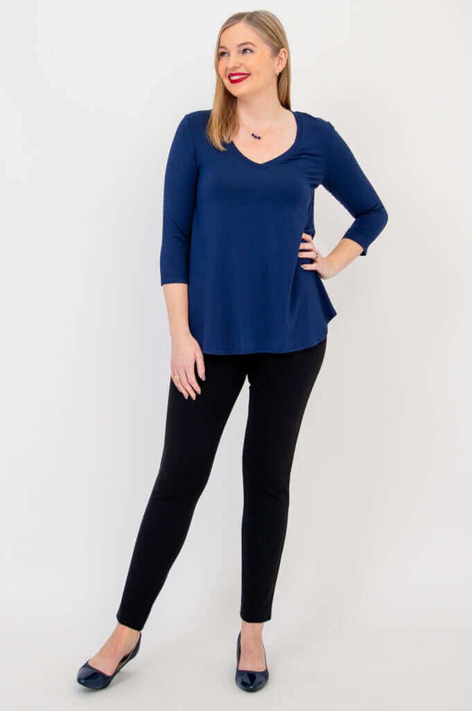 Jackie 3/4 Sleeve, Indigo, Bamboo - Image 3