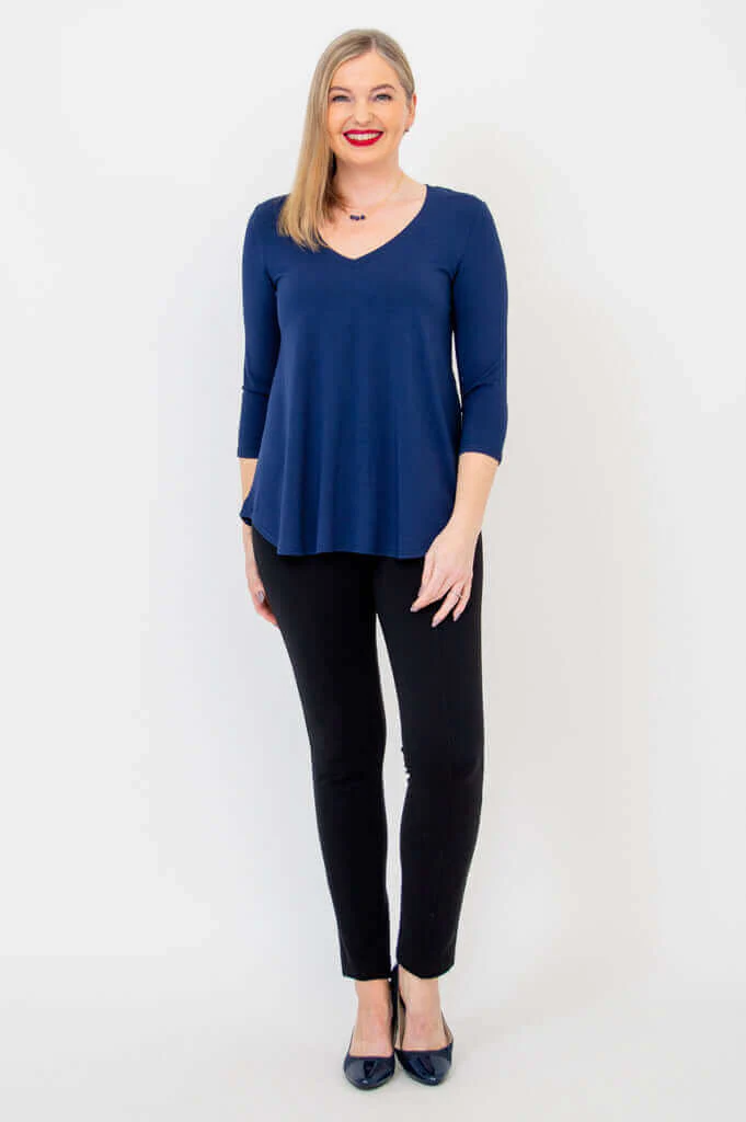 Jackie 3/4 Sleeve, Indigo, Bamboo - Image 4