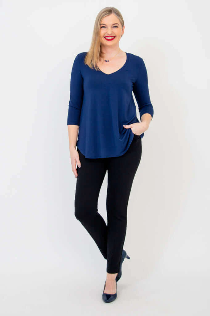 Jackie 3/4 Sleeve, Indigo, Bamboo - Image 5