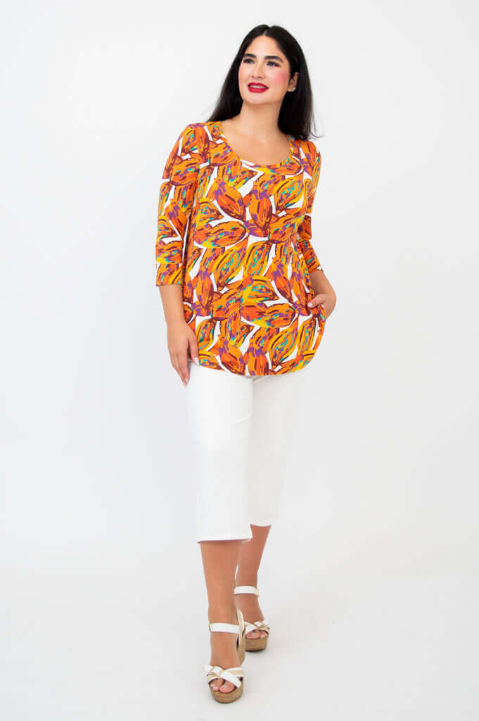 Jazz 3/4 Slv Top, Koko, Bamboo -Final Sale - Image 2