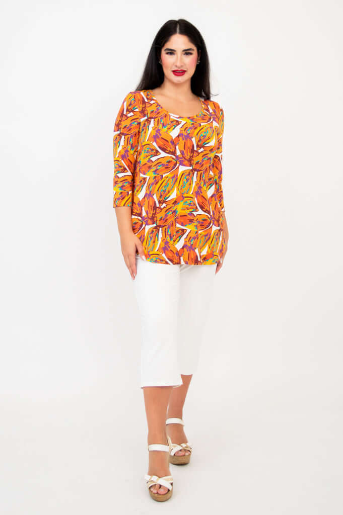 Jazz 3/4 Slv Top, Koko, Bamboo -Final Sale - Image 6