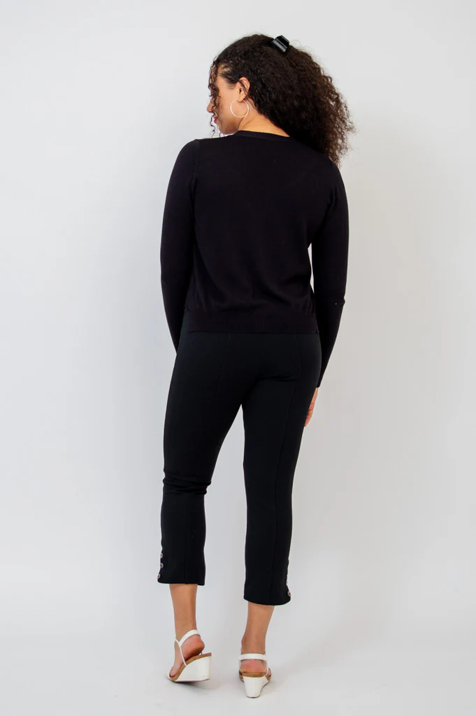 Jessica Sweater, Black, Bamboo Cotton - Image 3