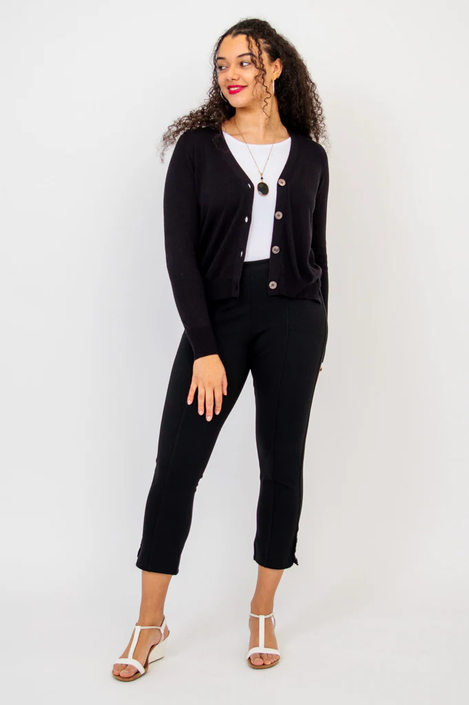 Jessica Sweater, Black, Bamboo Cotton - Image 6