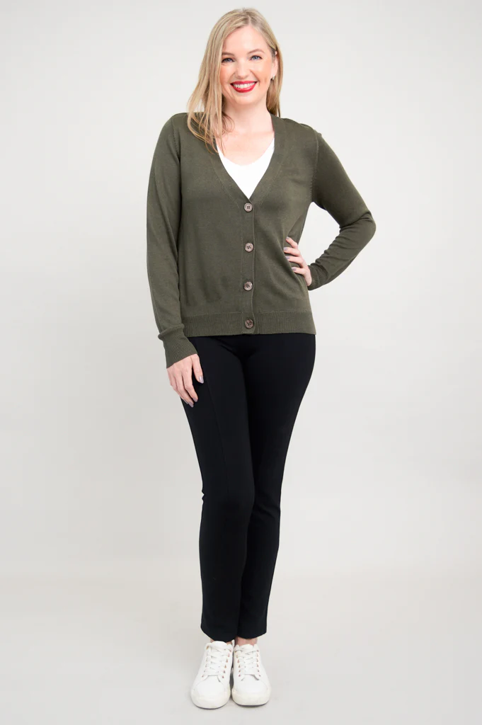 Jessica Sweater, Khaki, Bamboo Cotton - Image 3