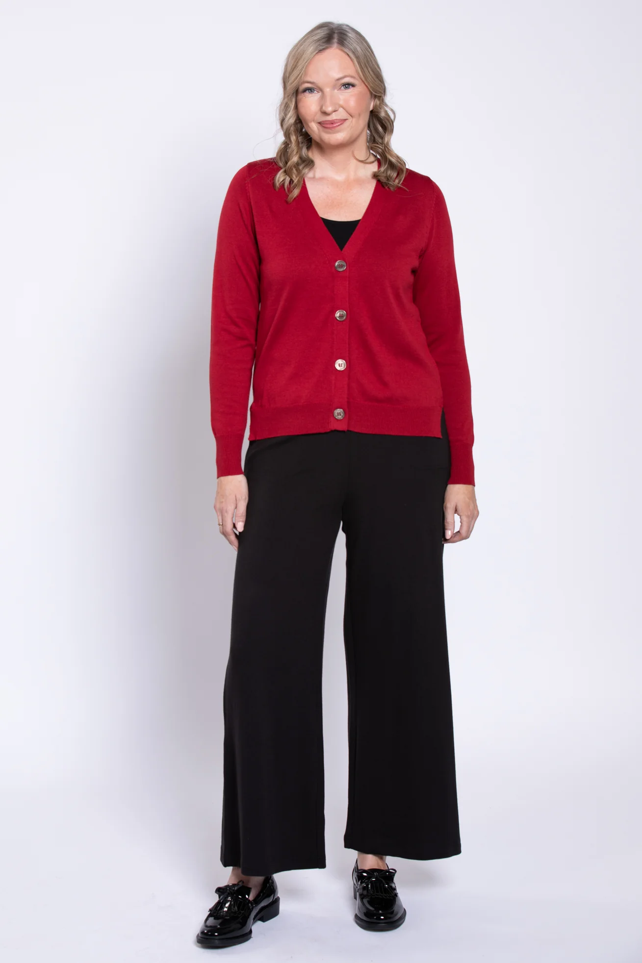 Jessica Sweater, Lipstick, Bamboo Cotton - Image 3