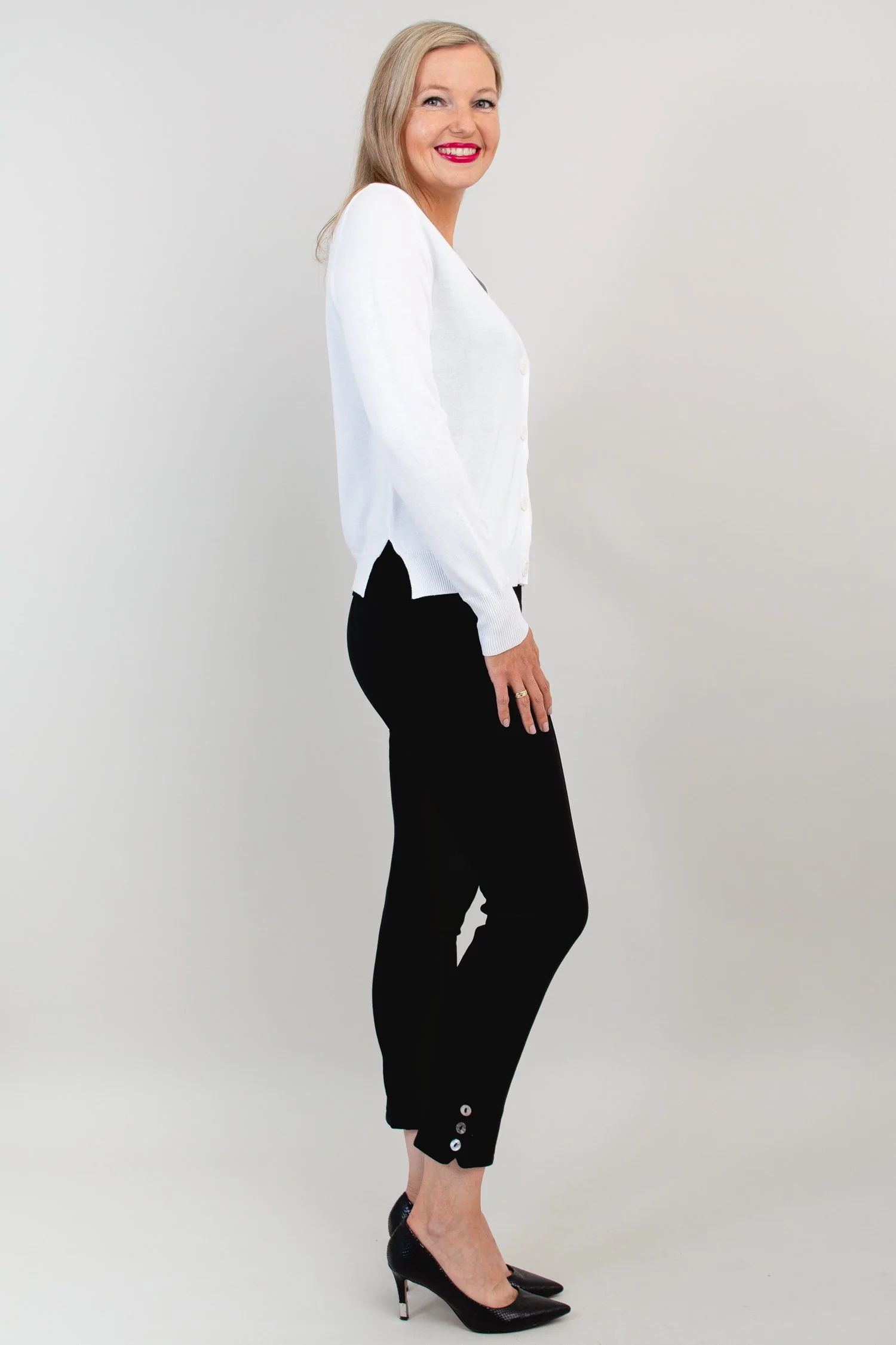 Jessica Sweater, White, Bamboo Cotton - Image 3