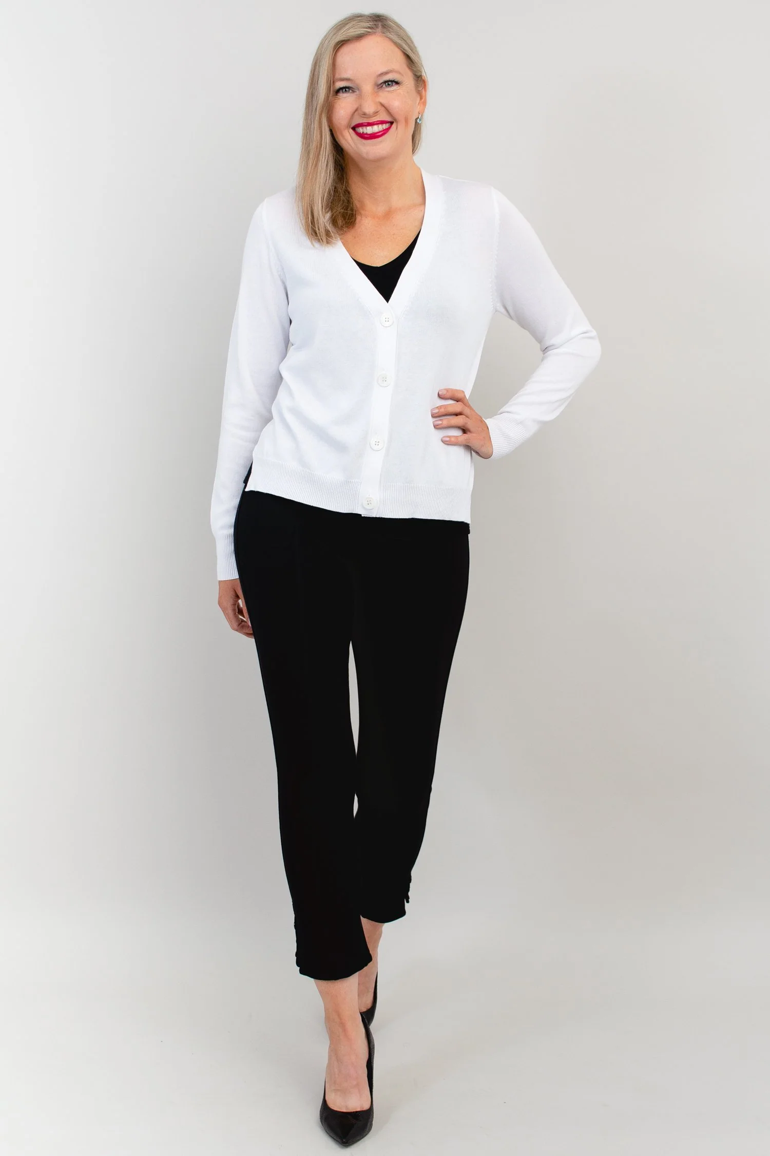 Jessica Sweater, White, Bamboo Cotton - Image 4
