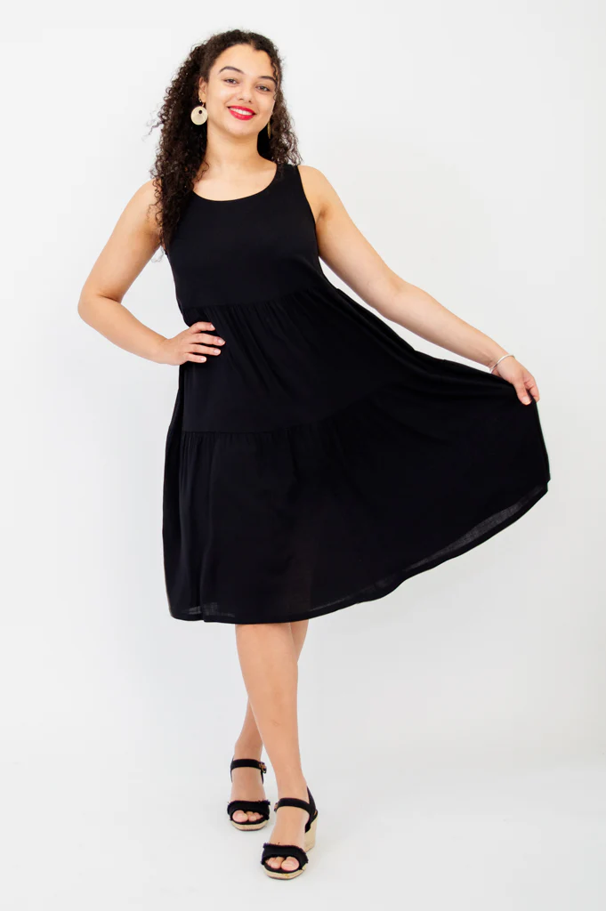 Juni Dress, Black, Linen Bamboo - Image 6