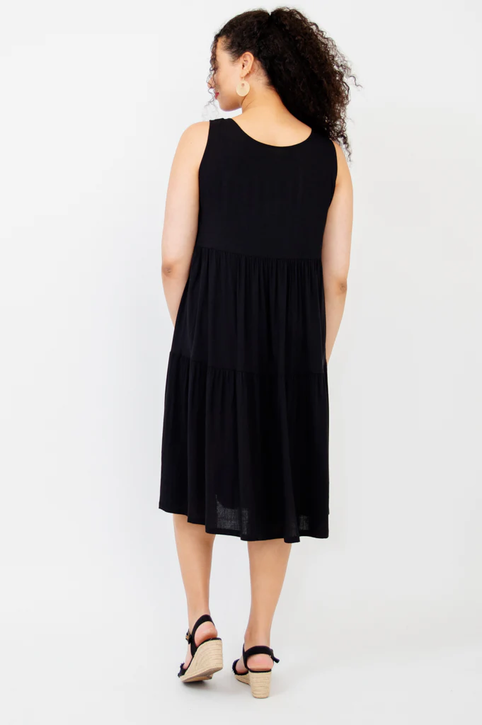 Juni Dress, Black, Linen Bamboo - Image 7