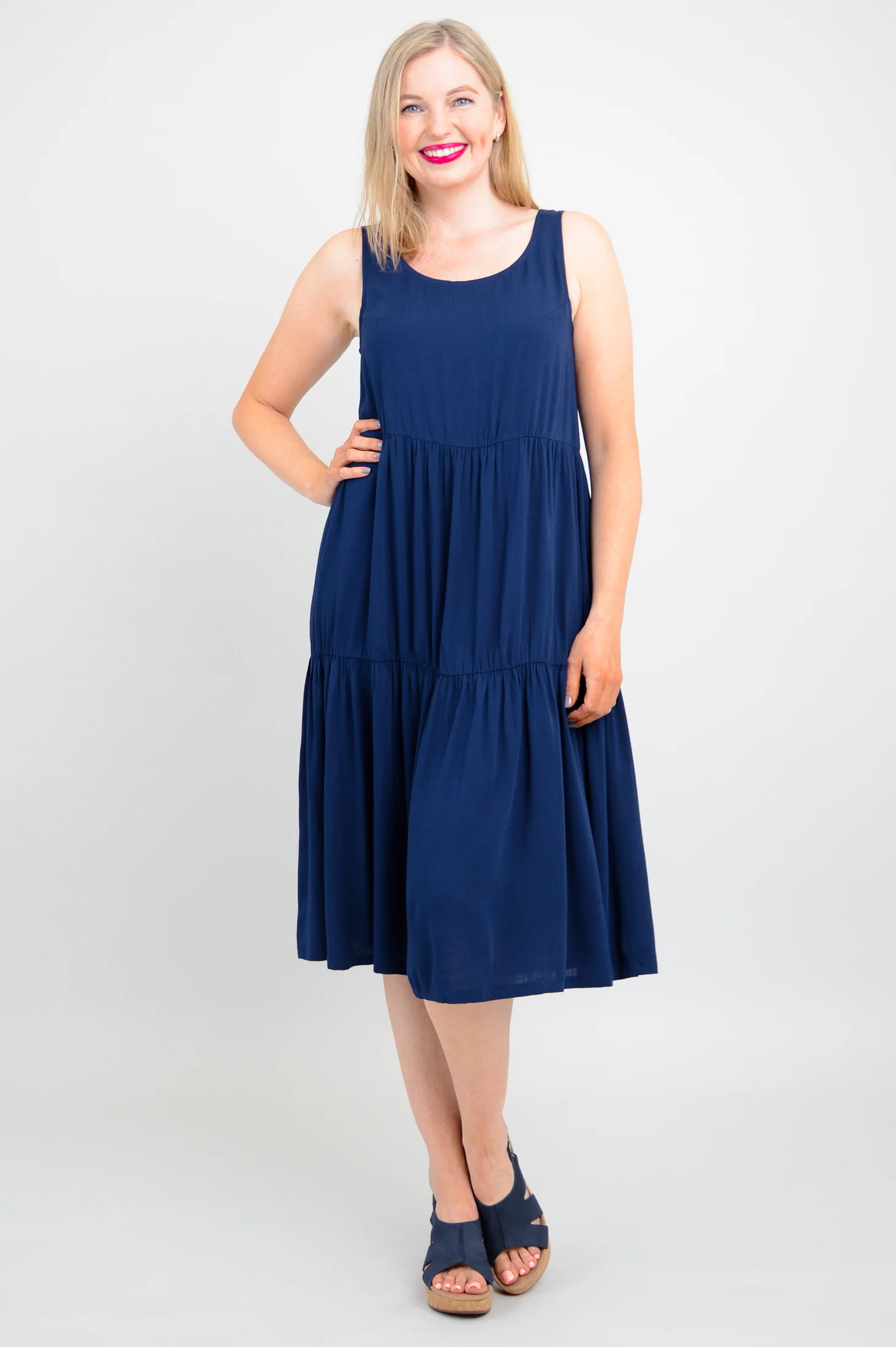 Juni Dress, Indigo, Linen Bamboo - Image 10