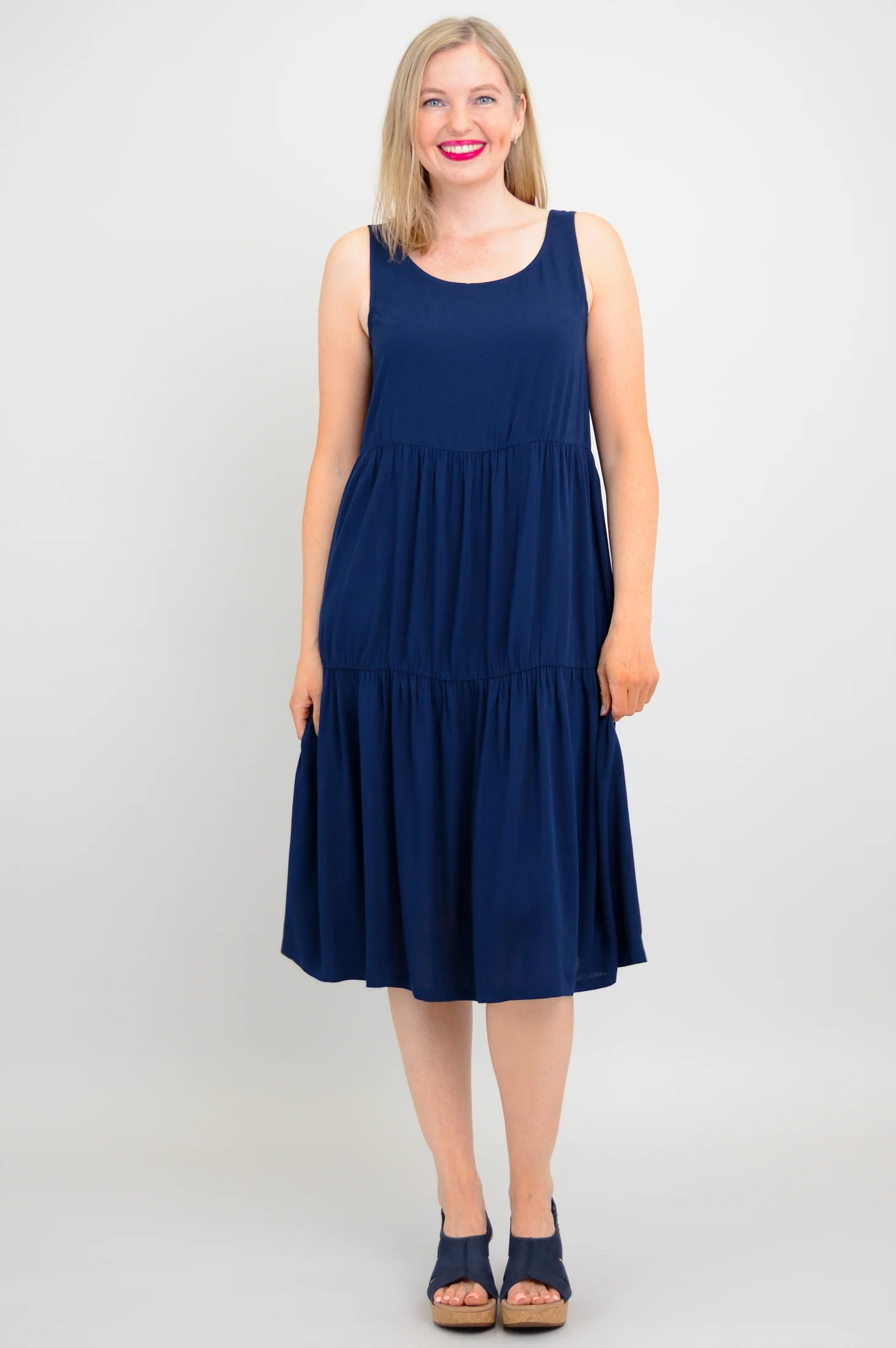 Juni Dress, Indigo, Linen Bamboo - Image 4