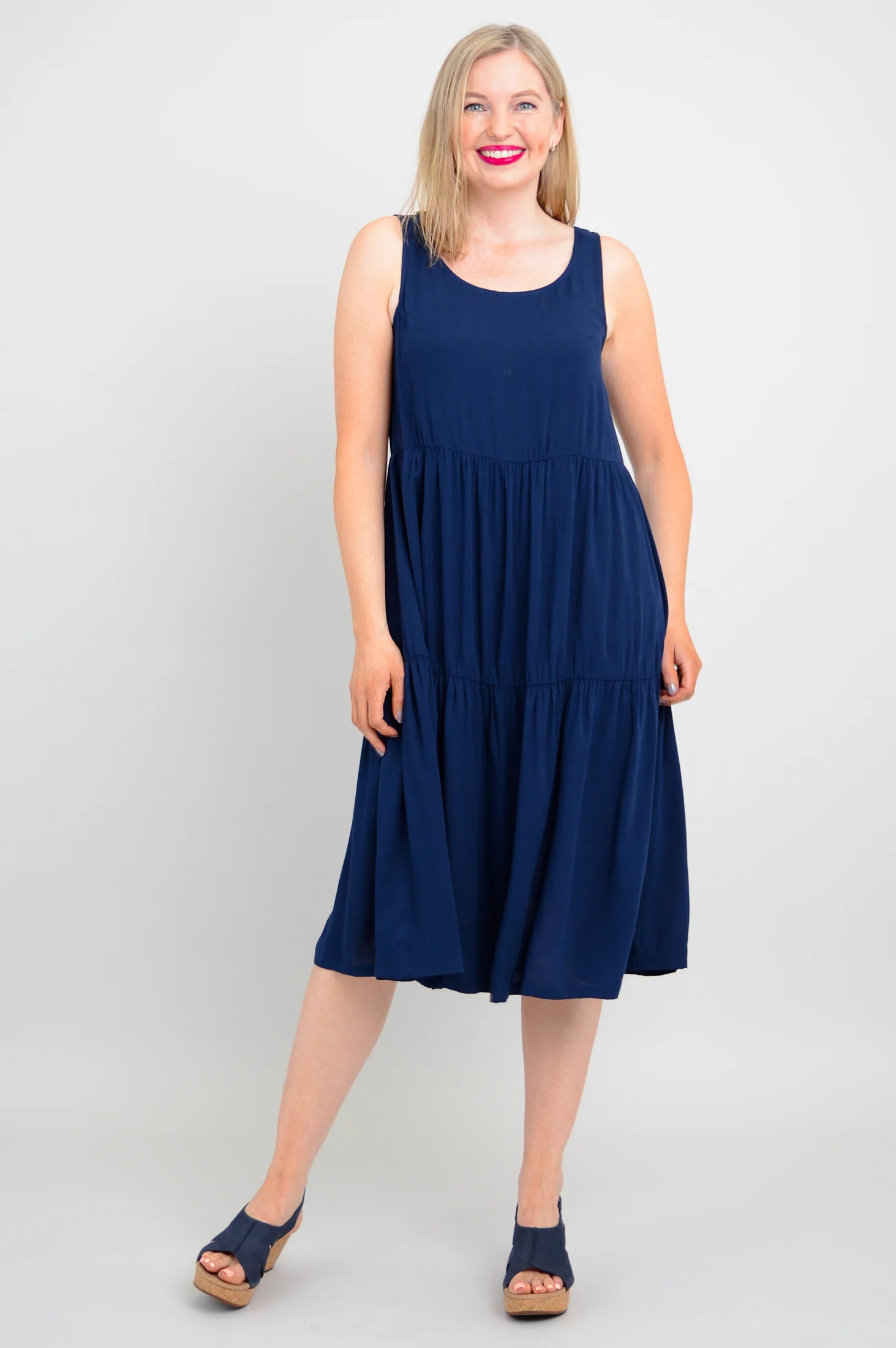 Juni Dress, Indigo, Linen Bamboo - Image 5