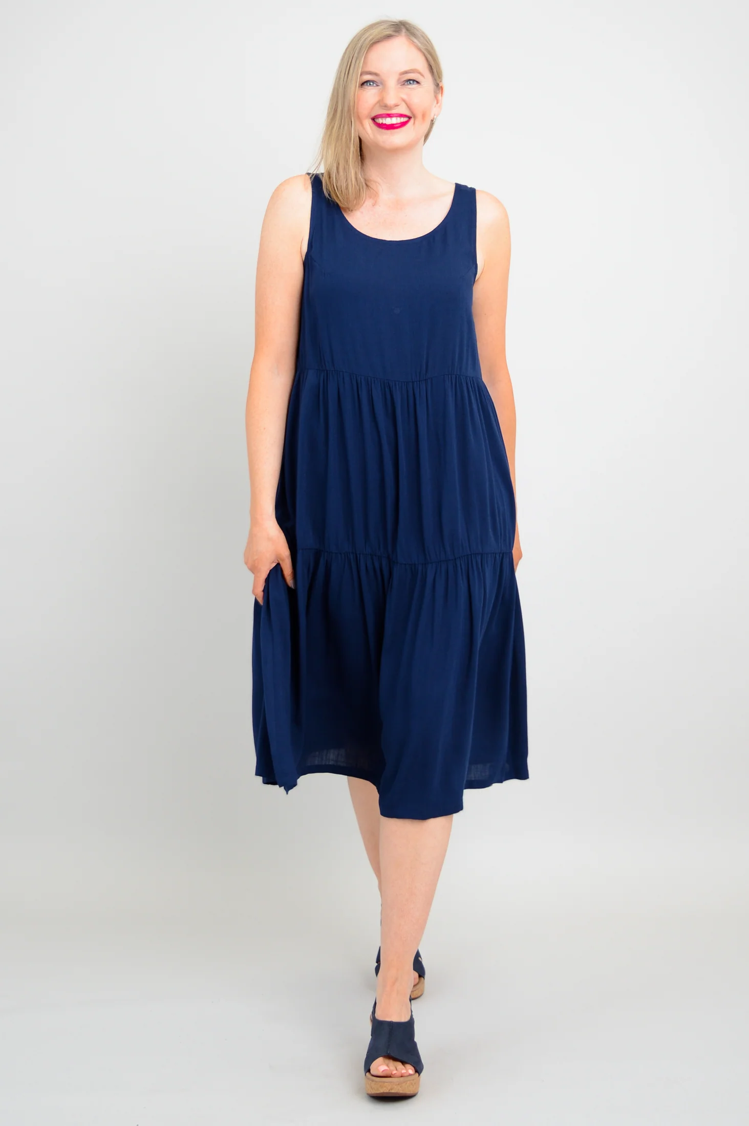 Juni Dress, Indigo, Linen Bamboo - Image 6