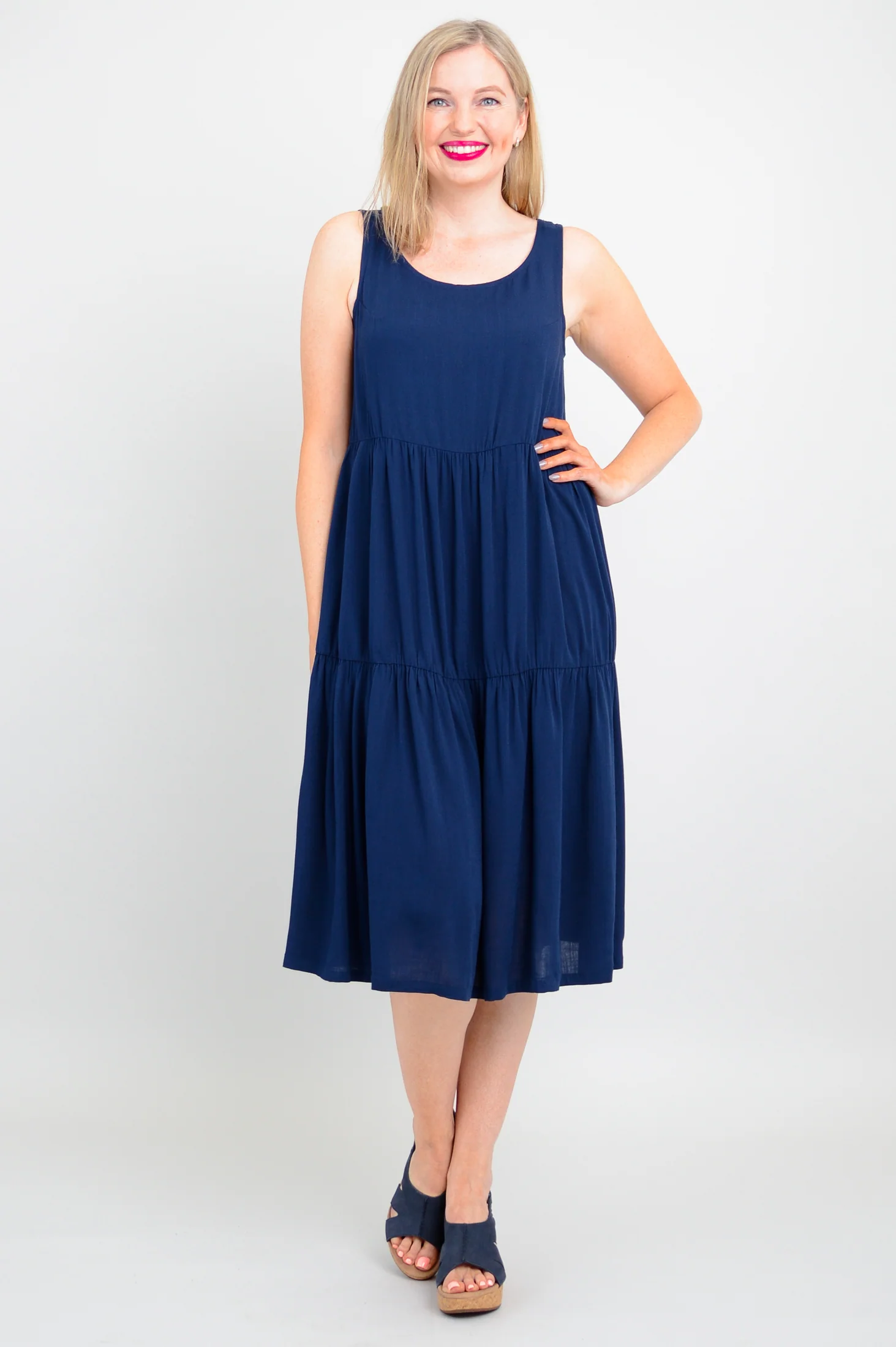 Juni Dress, Indigo, Linen Bamboo - Image 7