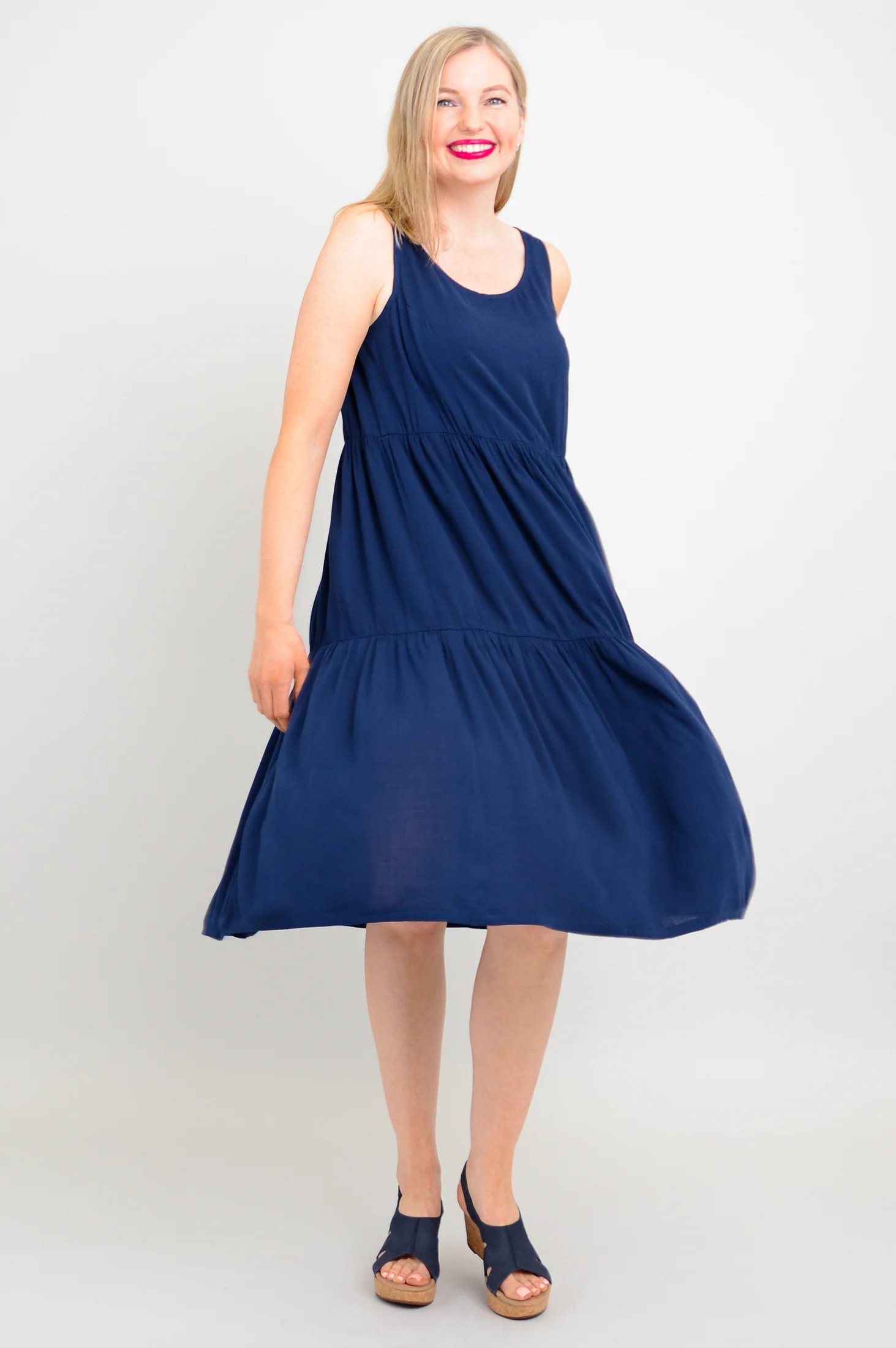 Juni Dress, Indigo, Linen Bamboo - Image 9