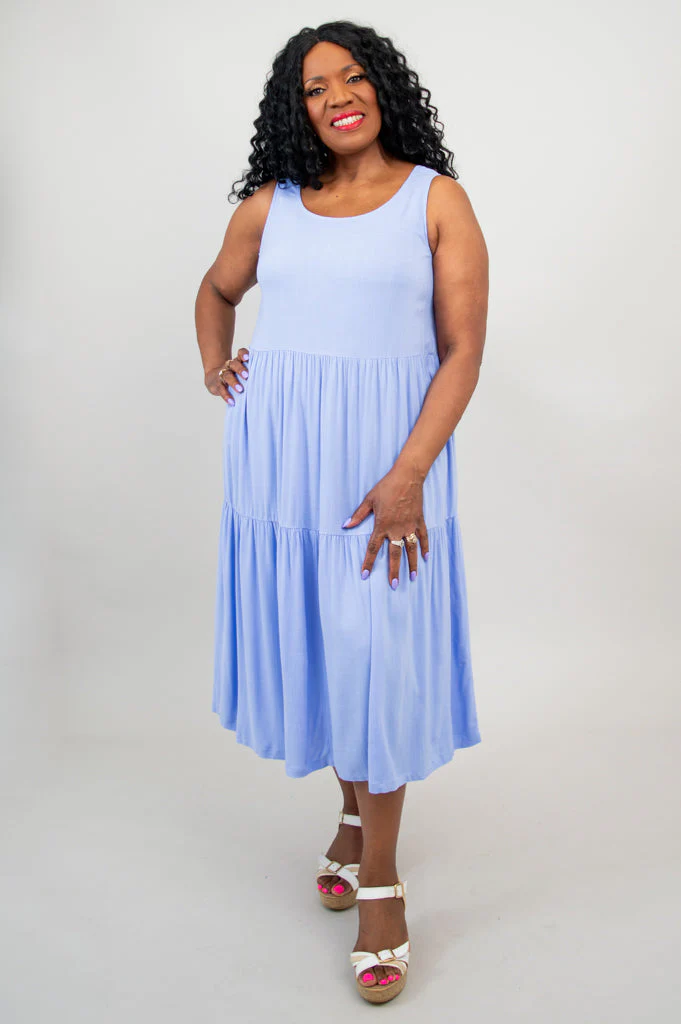 Juni Dress, Periwinkle, Linen Bamboo - Final Sale - Image 3