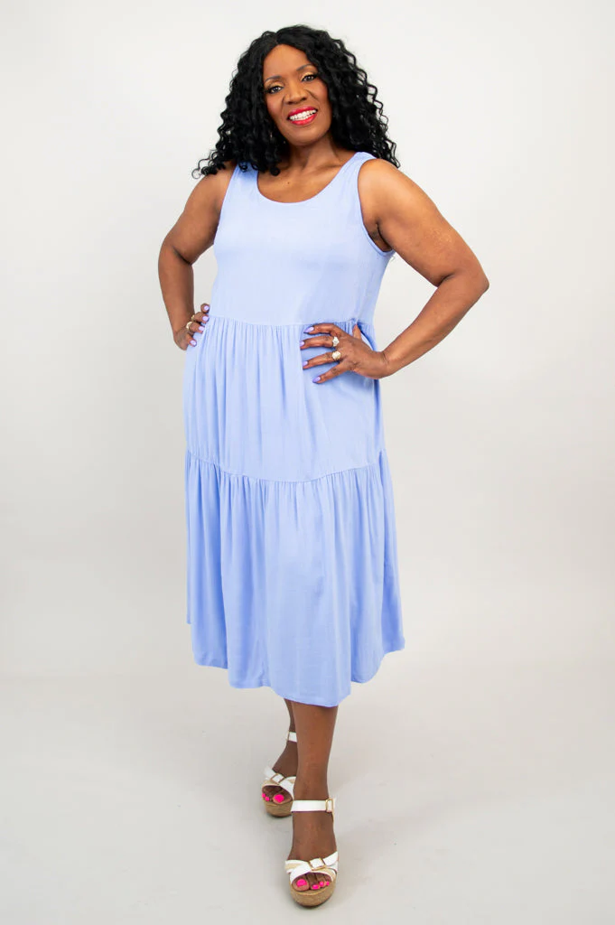 Juni Dress, Periwinkle, Linen Bamboo - Final Sale - Image 4
