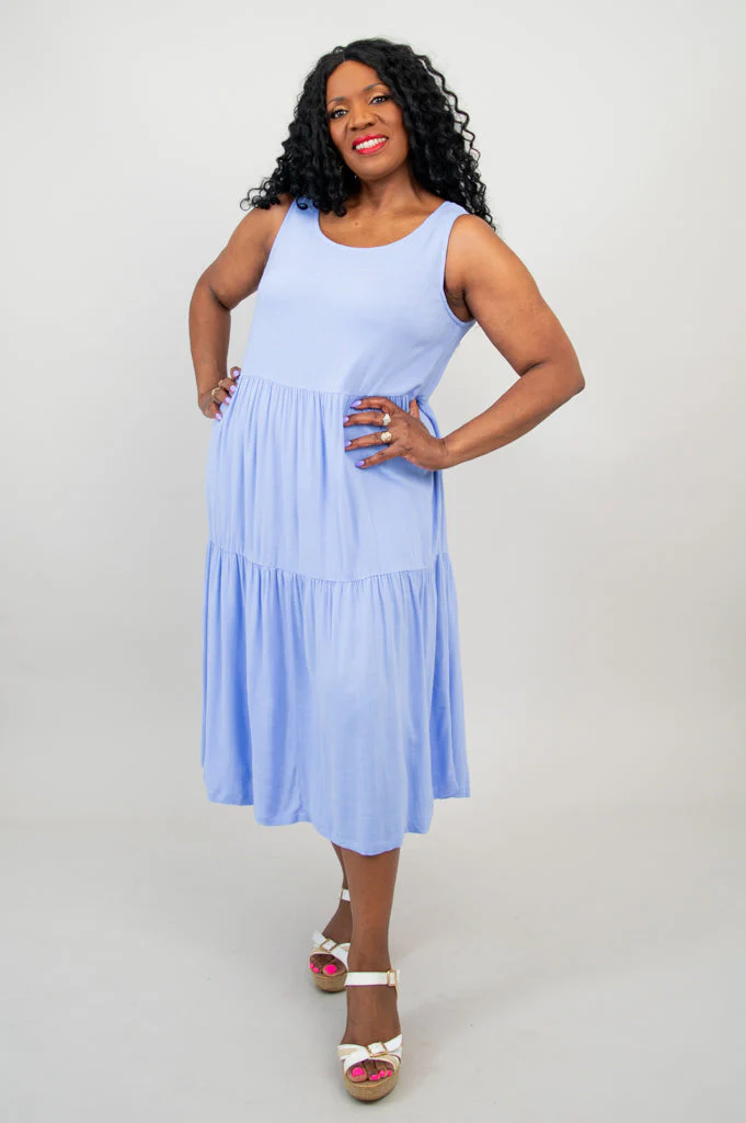 Juni Dress, Periwinkle, Linen Bamboo - Final Sale - Image 5