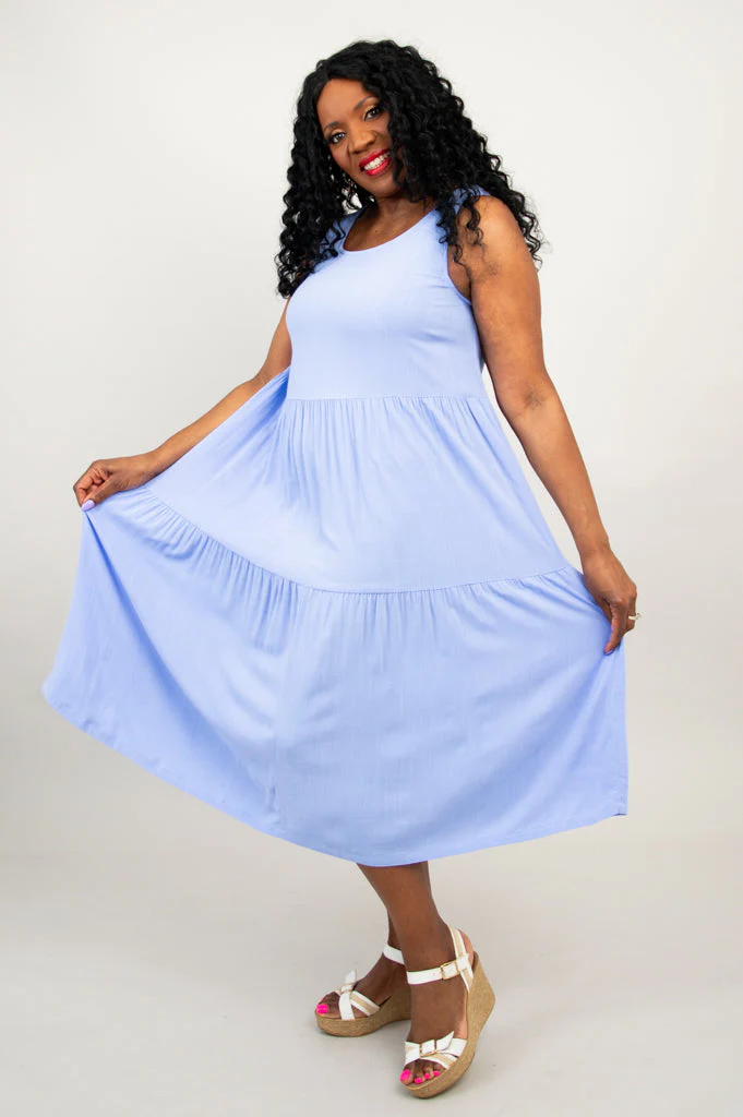 Juni Dress, Periwinkle, Linen Bamboo - Final Sale - Image 6