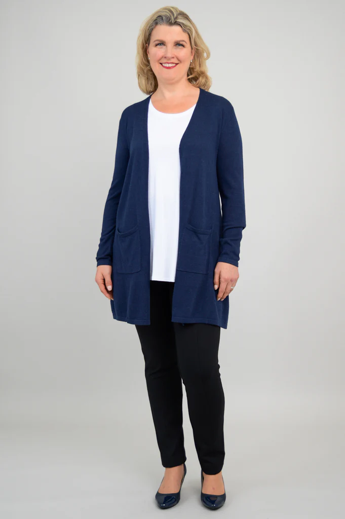 Justine Sweater, Indigo, Bamboo Cotton - Image 3
