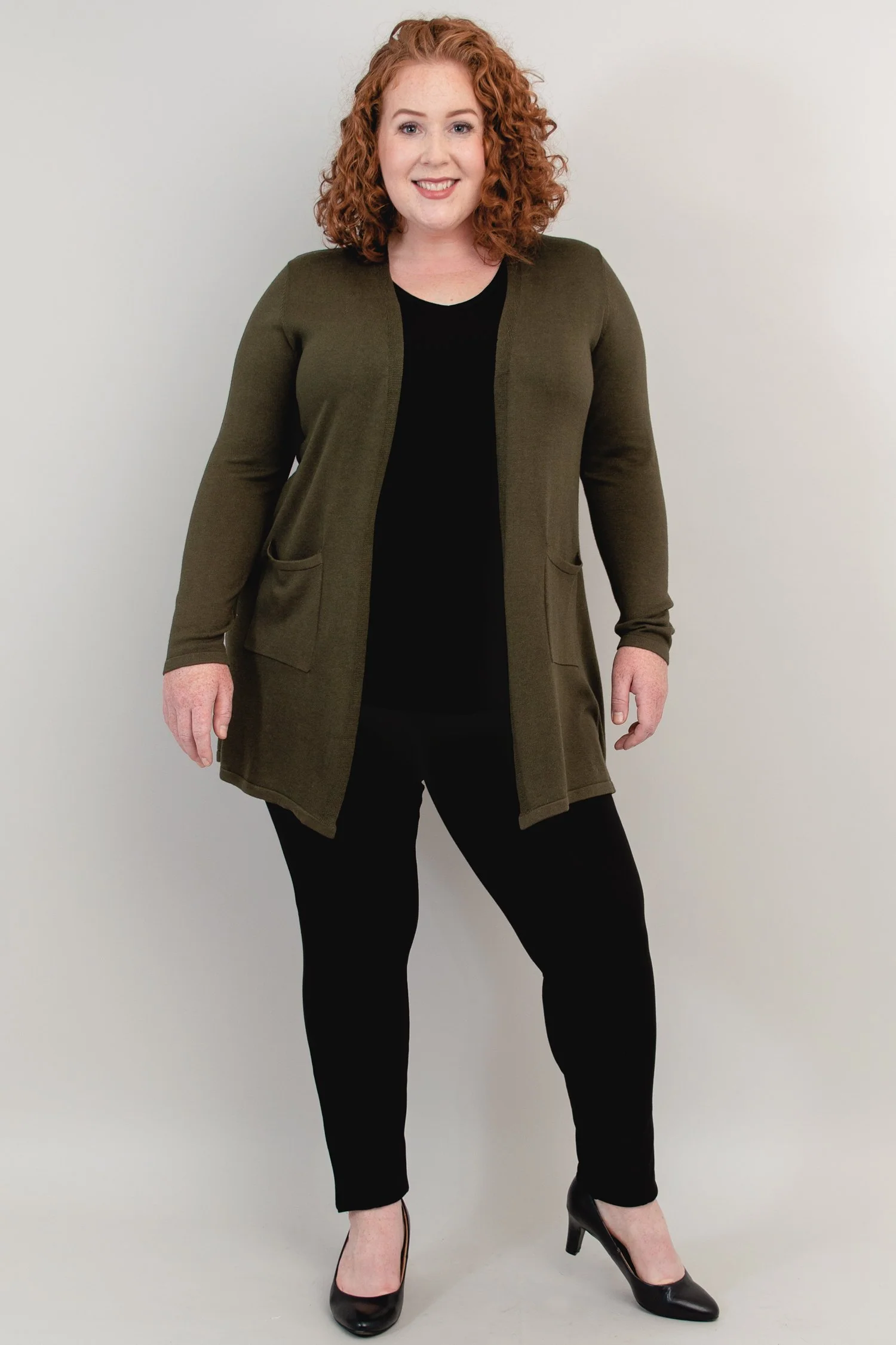 Justine Sweater, Khaki, Bamboo Cotton - Image 3