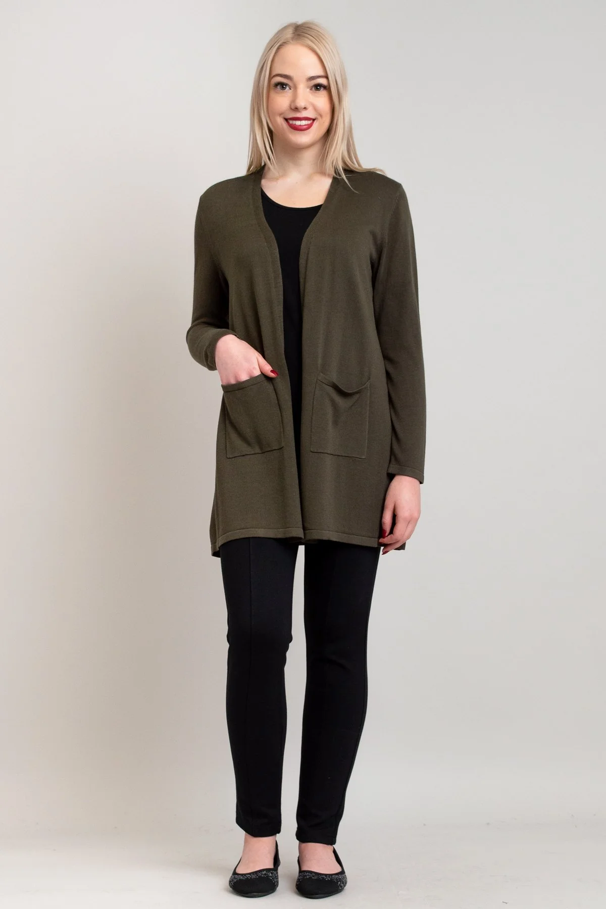 Justine Sweater, Khaki, Bamboo Cotton - Image 4