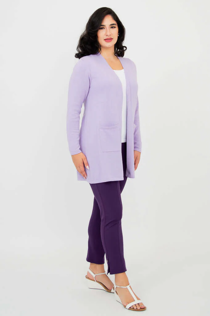 Justine Sweater, Lavender, Cotton - Image 3