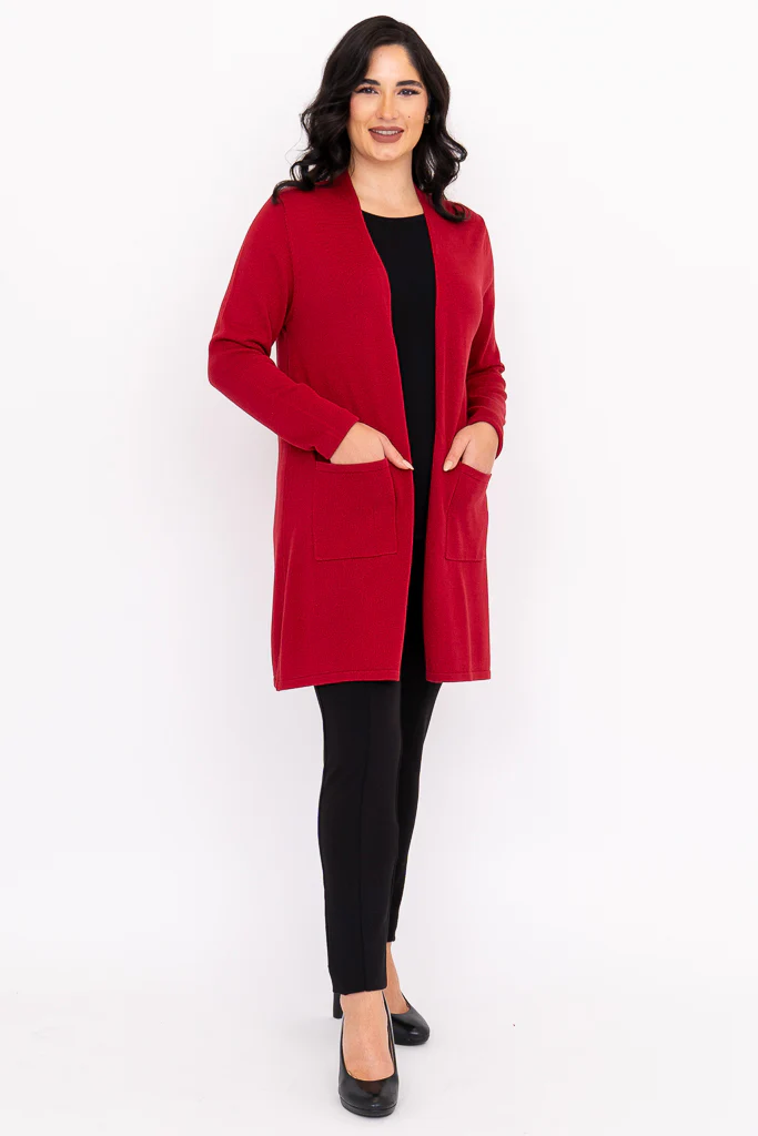 Justine Sweater, Lipstick, Bamboo Cotton - Image 3