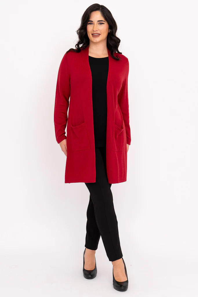 Justine Sweater, Lipstick, Bamboo Cotton - Image 4