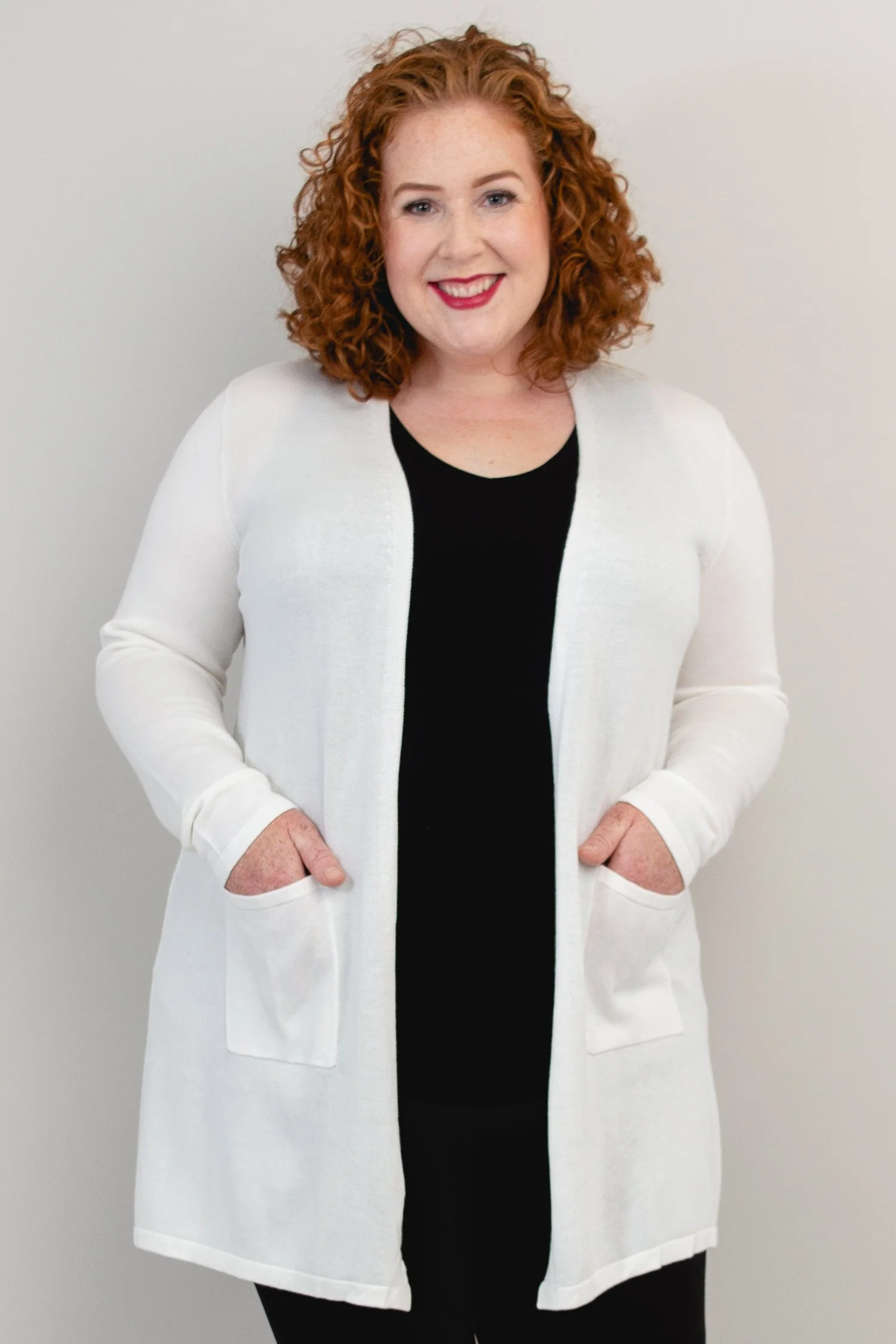 Justine Sweater, White, Bamboo Cotton - Image 4
