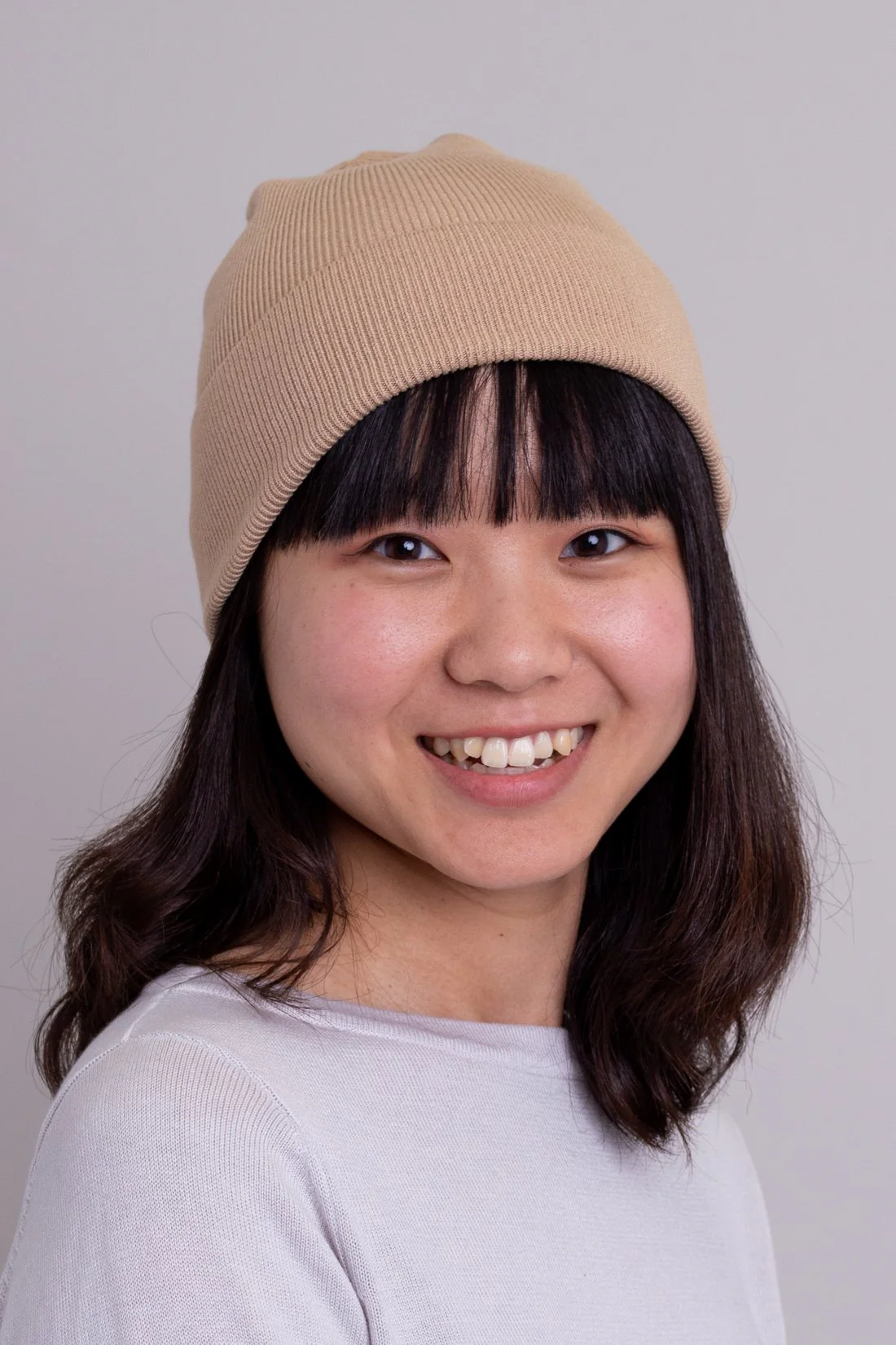 Knit Beanie, Beige, Bamboo Cotton - Image 3