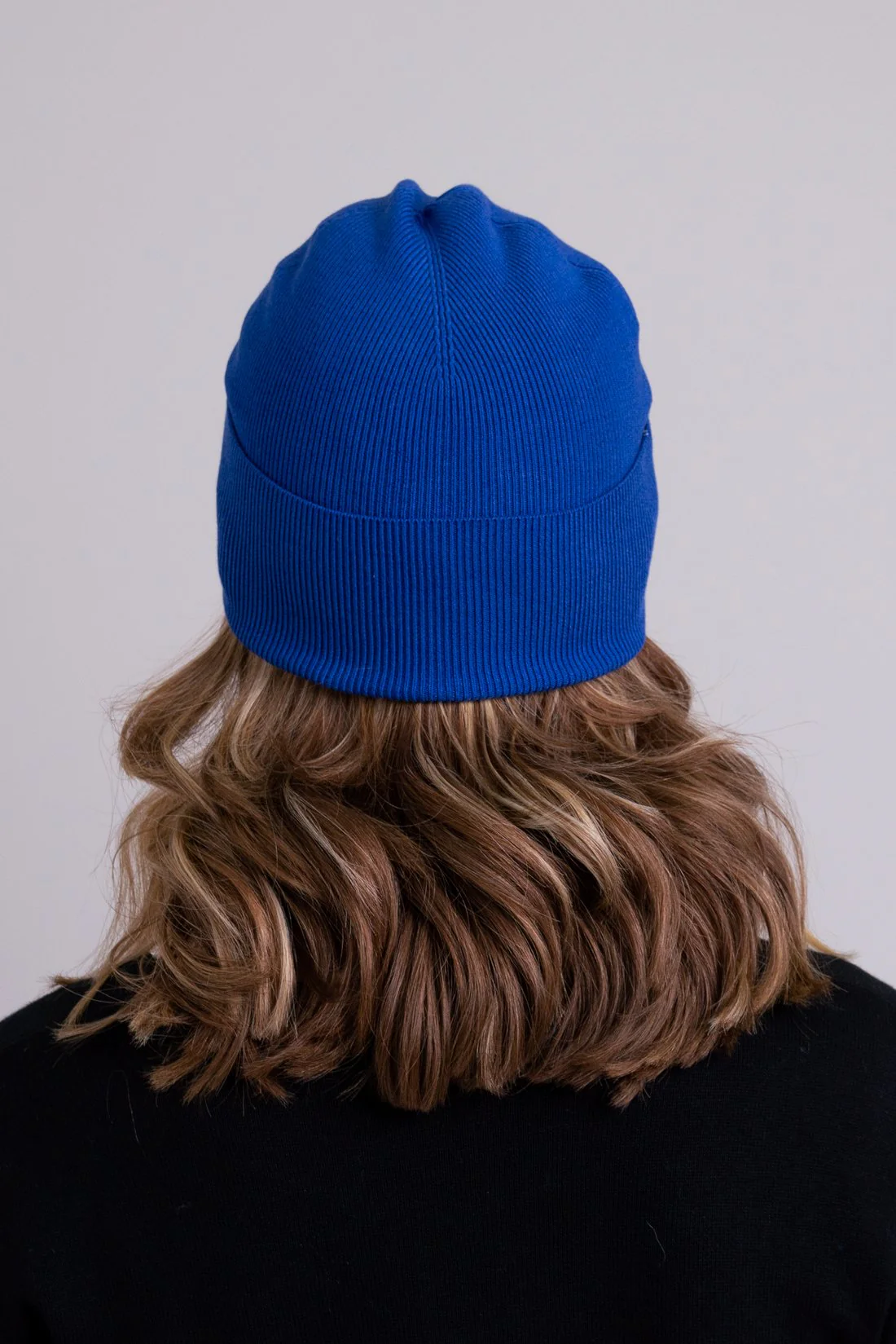 Knit Beanie, Cobalt, Bamboo Cotton - Image 5