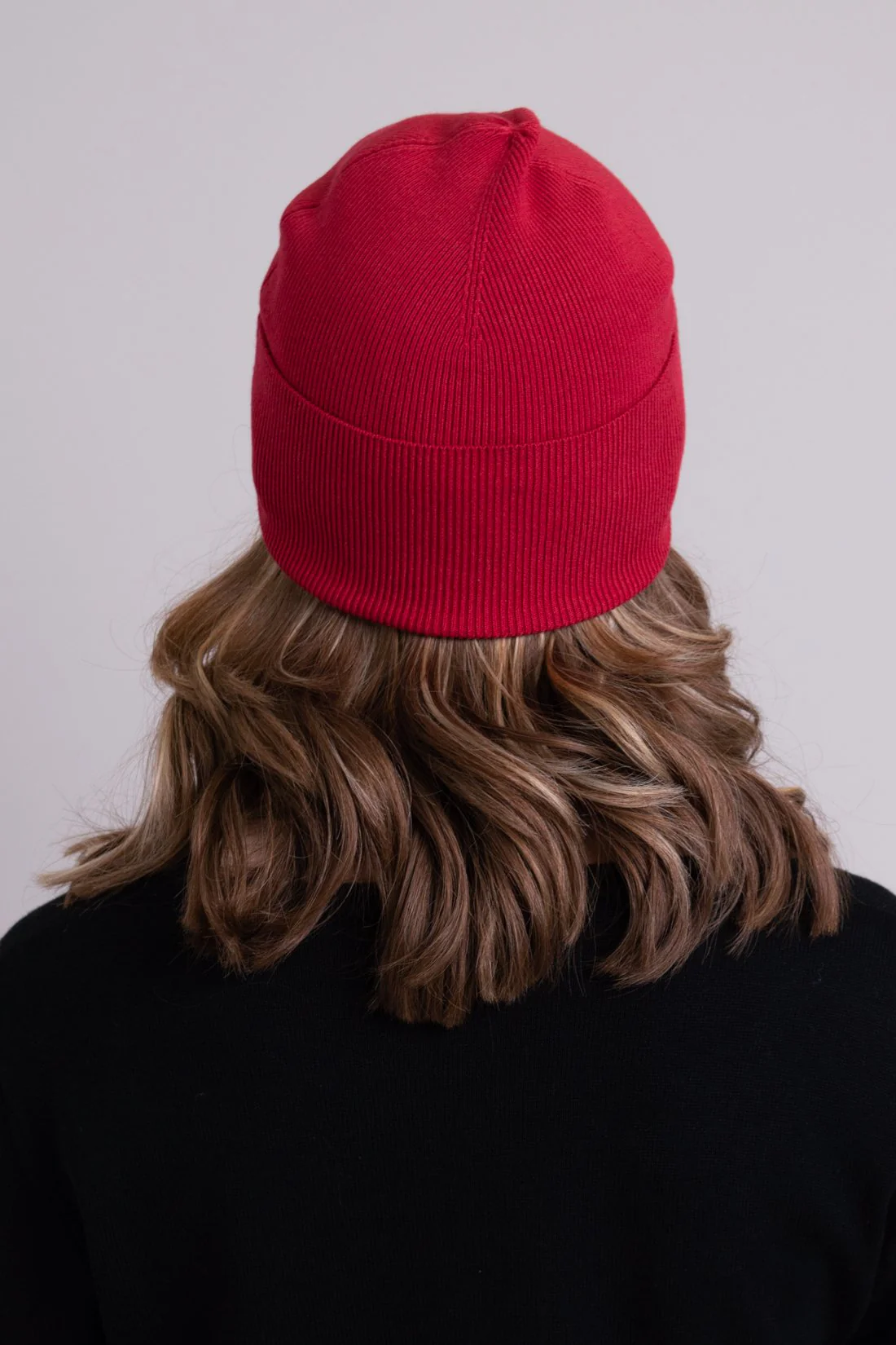 Knit Beanie, Lipstick, Bamboo Cotton - Image 4