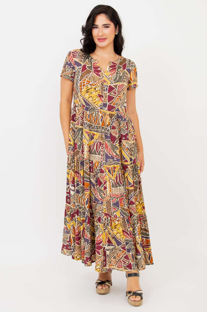 Laurita Dress, Tropikal, Linen Bamboo - Image 3