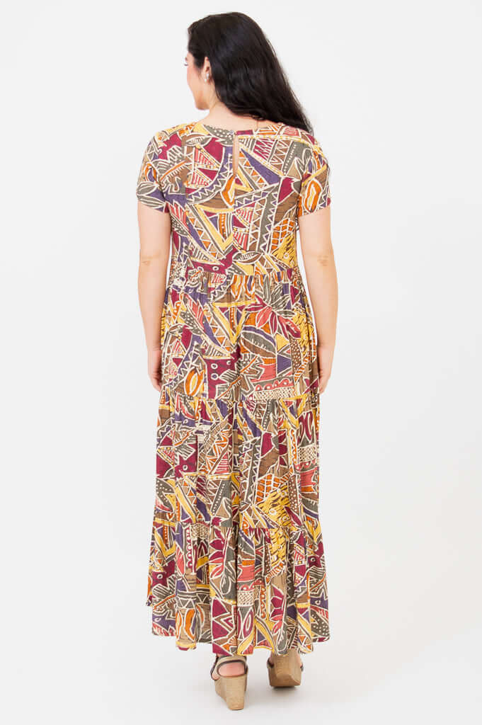 Laurita Dress, Tropikal, Linen Bamboo - Image 4