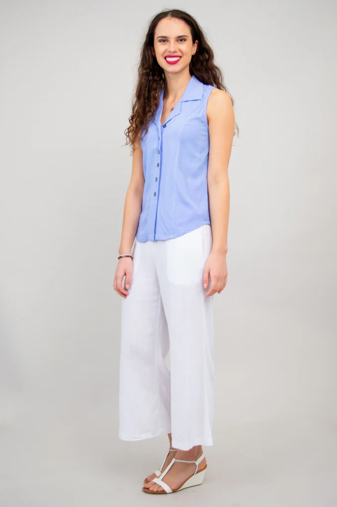 Lexa Tank, Periwinkle, Linen Bamboo - Image 2