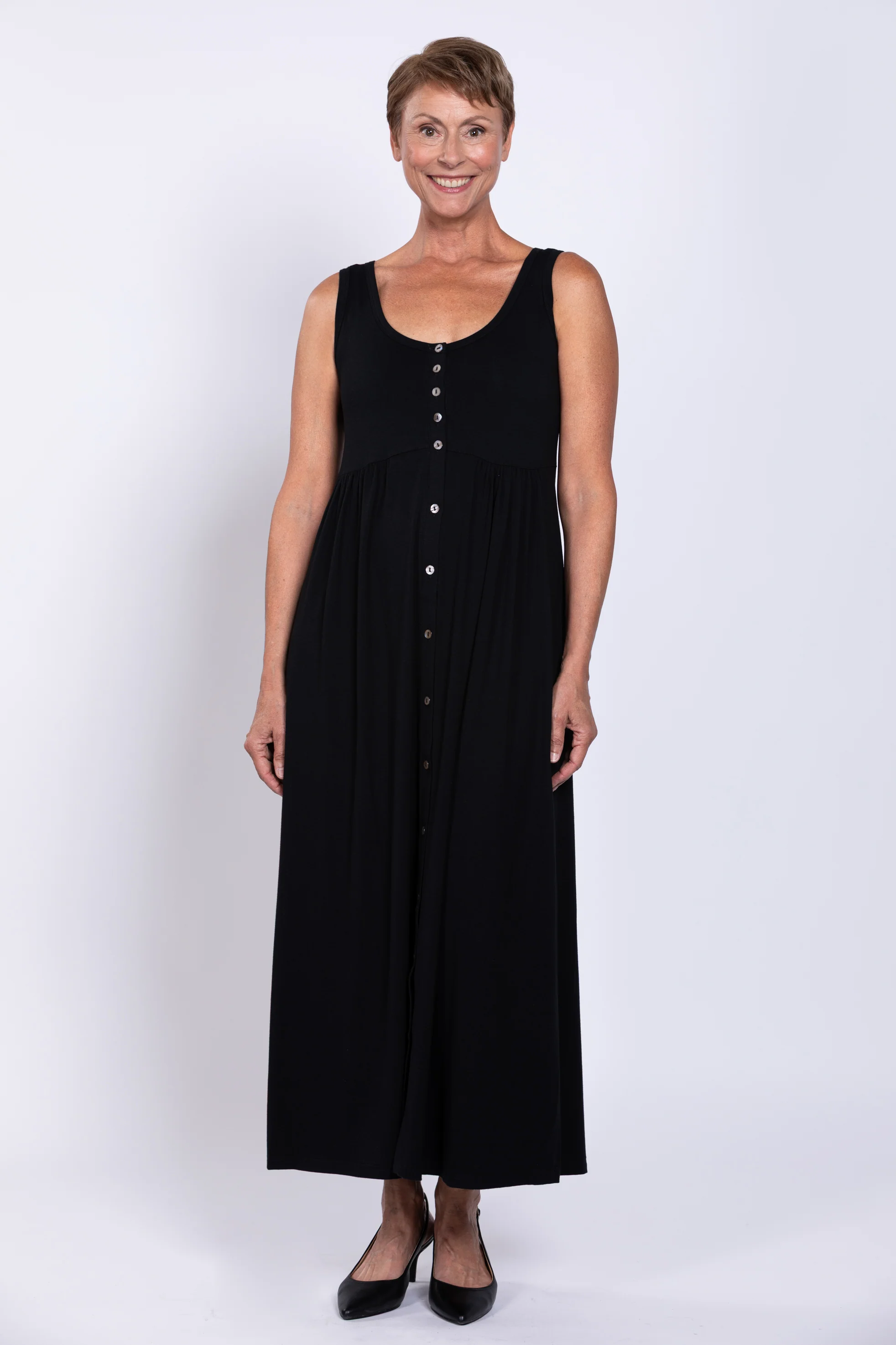 Liane Sleeveless Dress, Black, Bamboo - Final Sale - Image 4