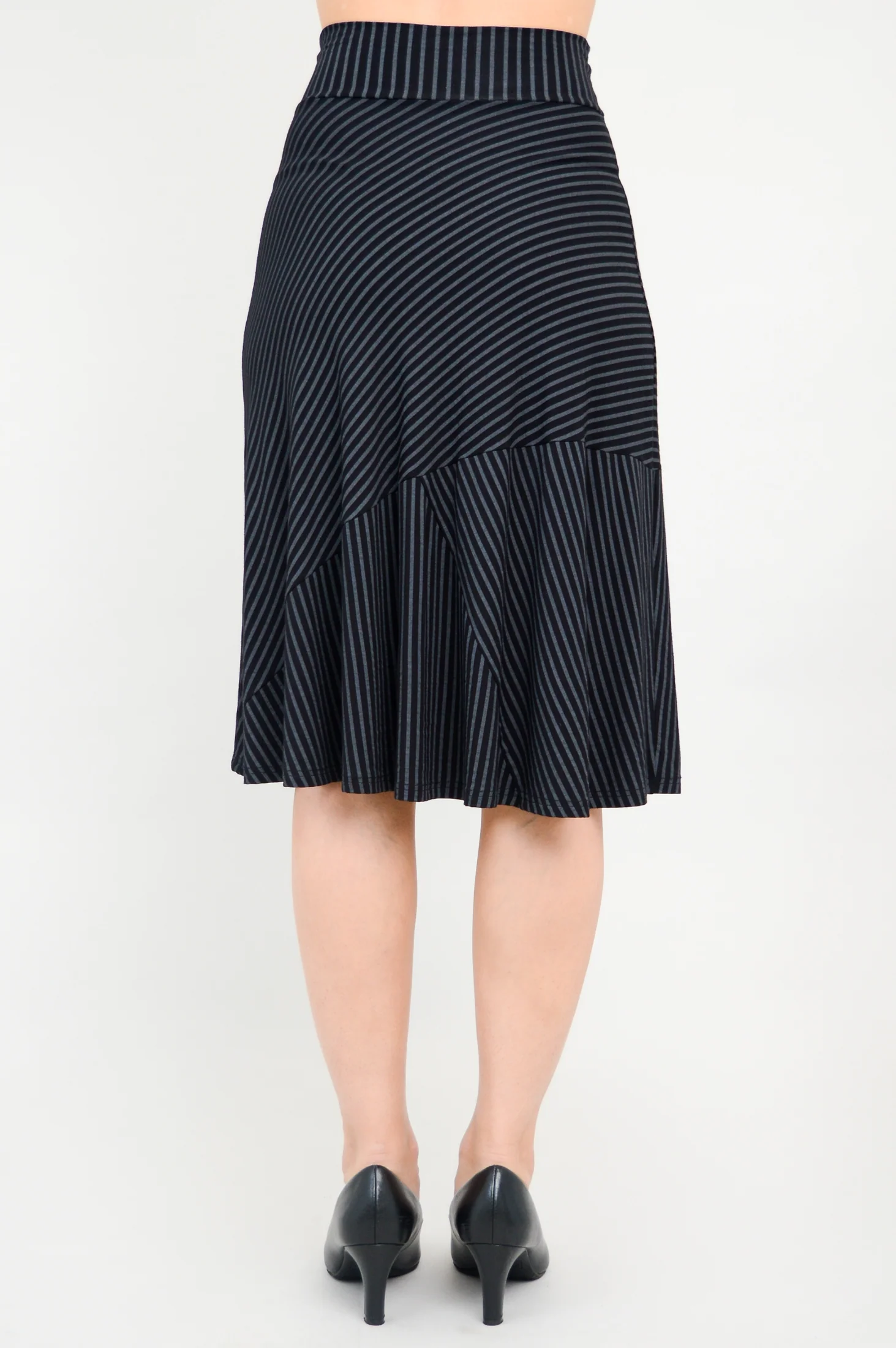 Lillian Skirt, Blk/Grey Stripe, Bamboo - Image 6