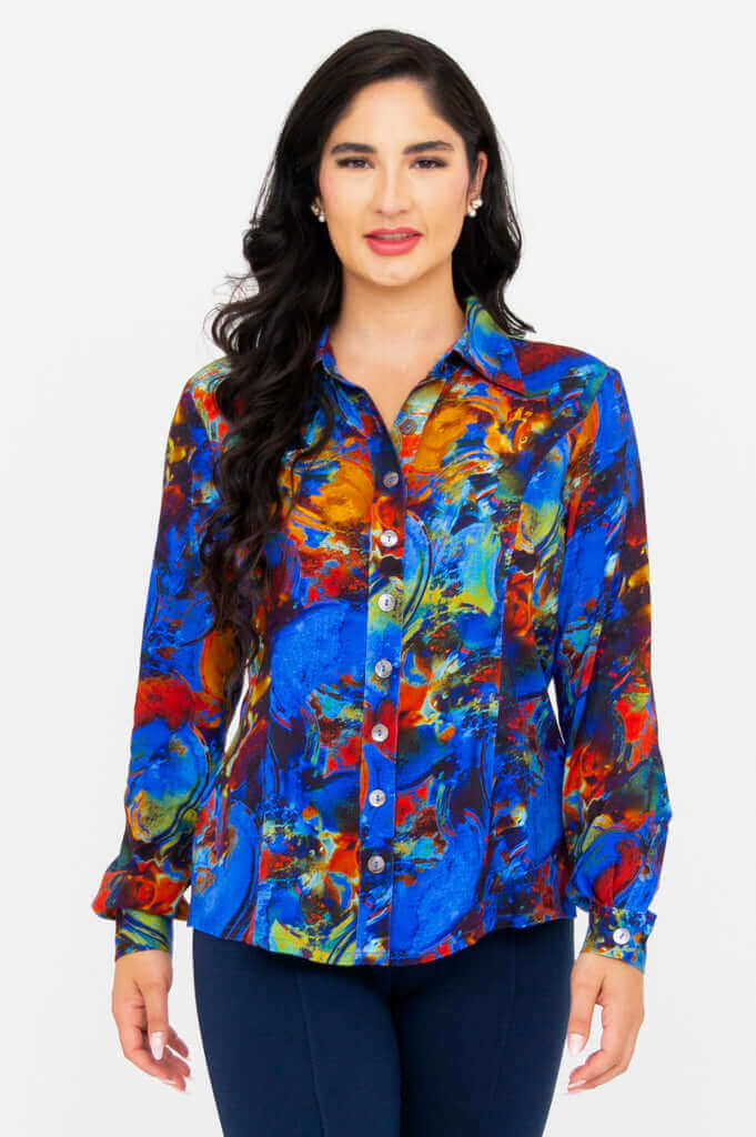 Linzy Blouse, Artana, Linen Bamboo- Final Sale