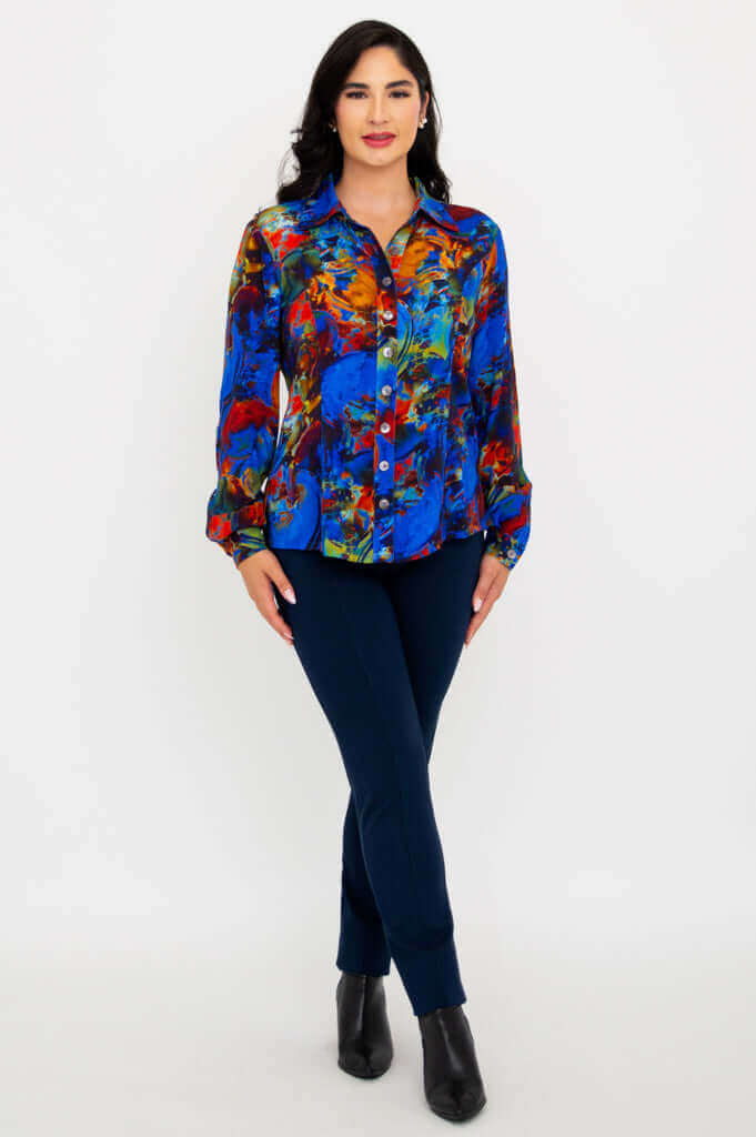 Linzy Blouse, Artana, Linen Bamboo- Final Sale - Image 5