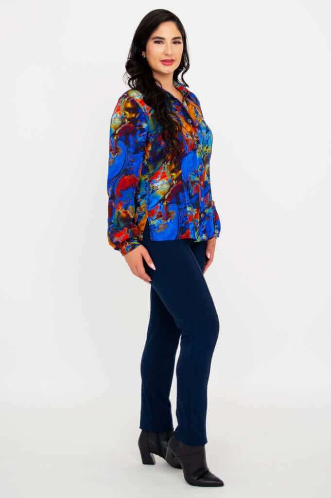 Linzy Blouse, Artana, Linen Bamboo- Final Sale - Image 6