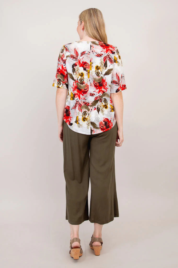 Liza Top, Floral Youth, Linen Bamboo - Final Sale - Image 4