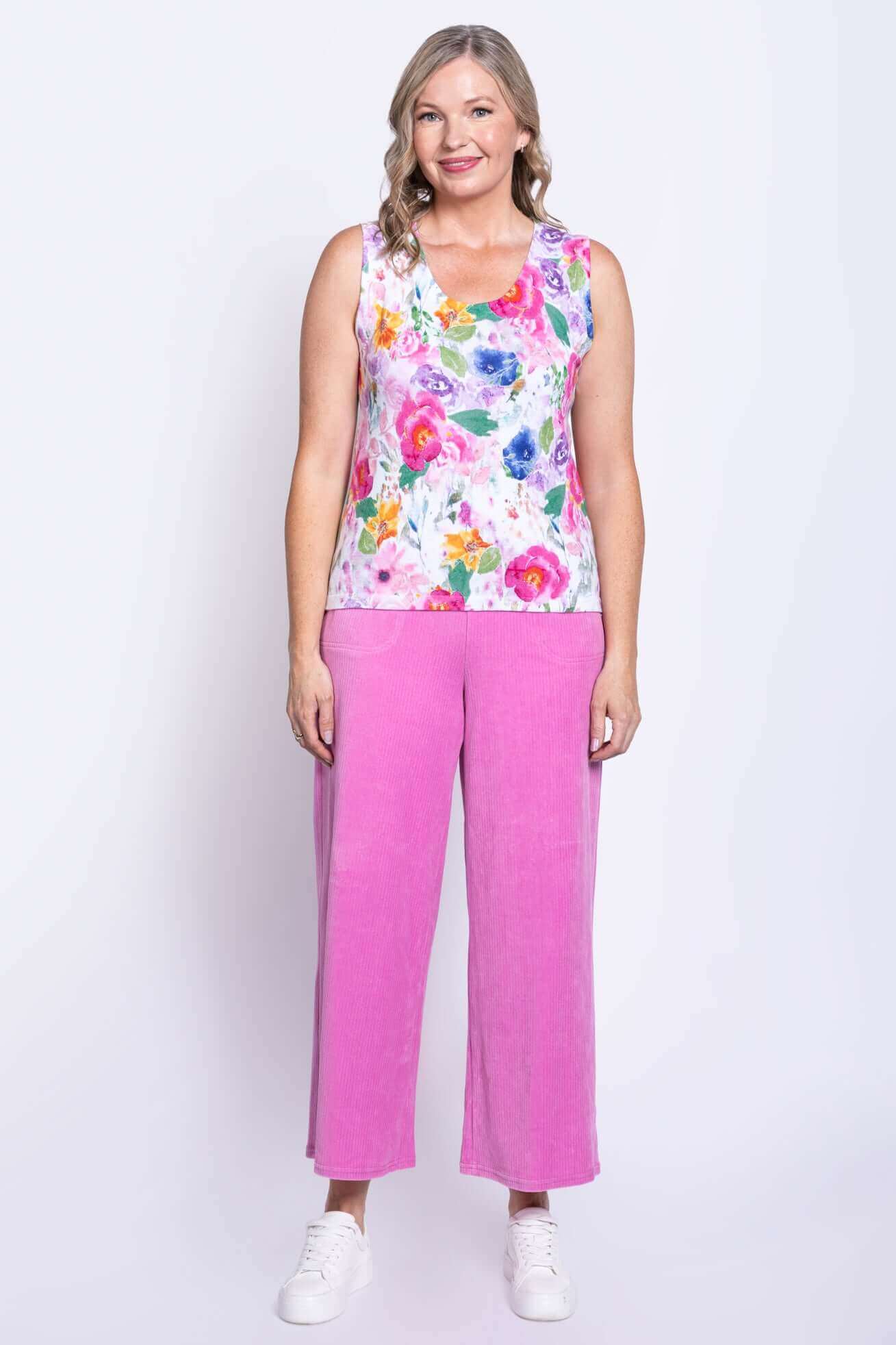 Melanie Tank, Pink Bouquet, Cotton - Image 2