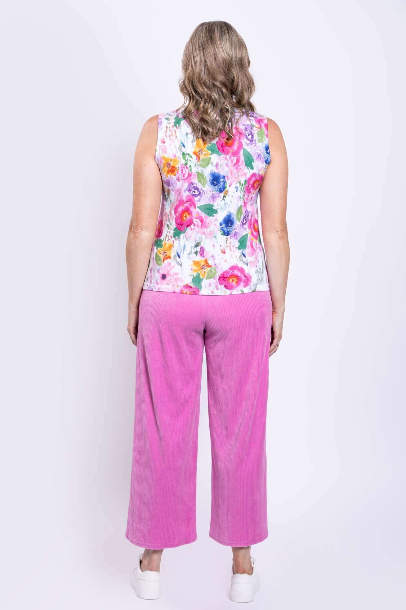 Melanie Tank, Pink Bouquet, Cotton - Image 3