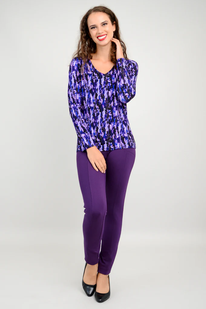 Mia Long Sleeve, Plum Rain, Bamboo - Final Sale - Image 3