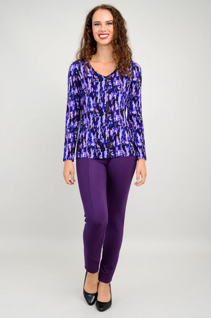 Mia Long Sleeve, Plum Rain, Bamboo - Final Sale - Image 4