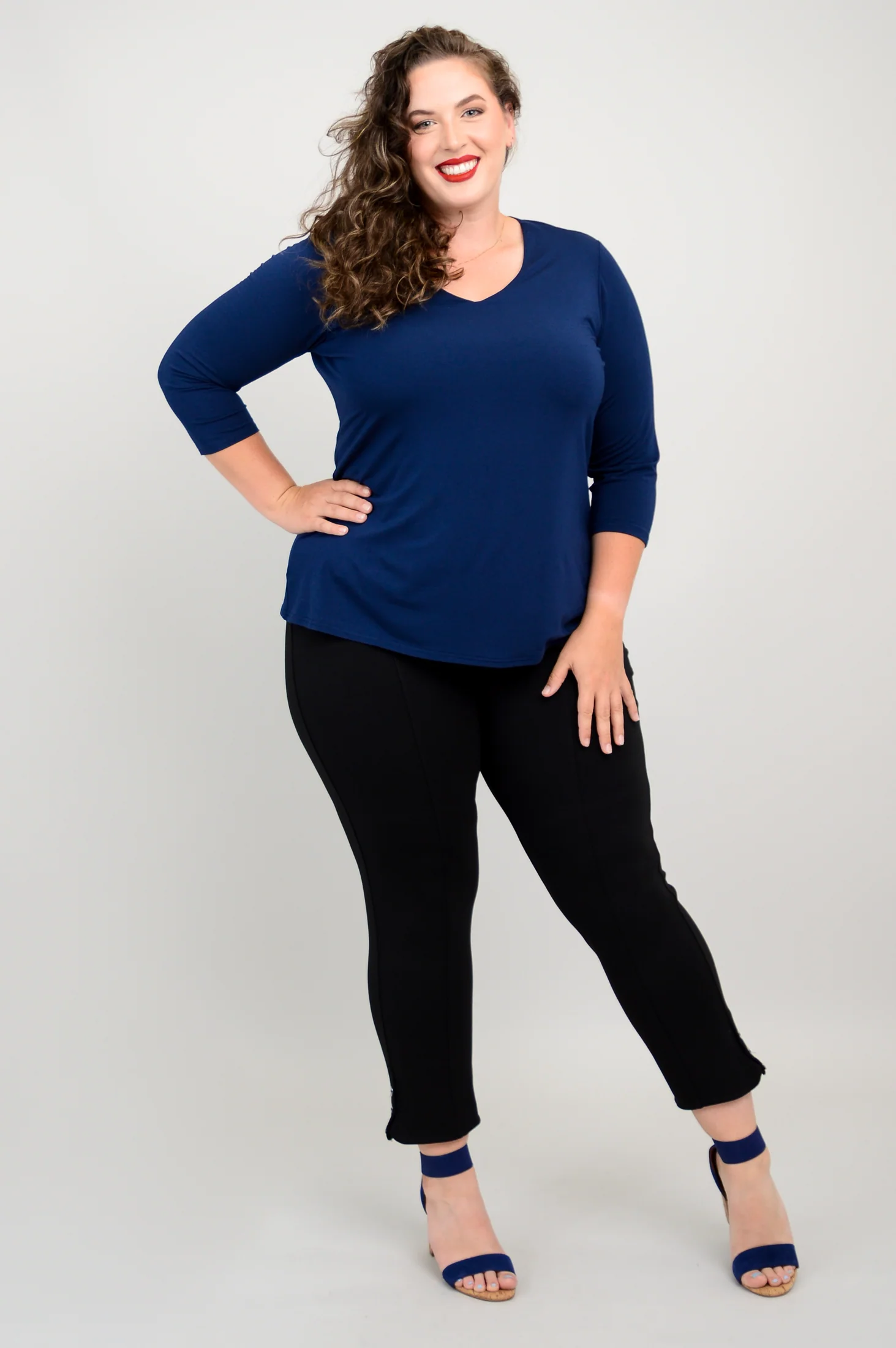 Mia Top, Indigo, Bamboo - Image 2