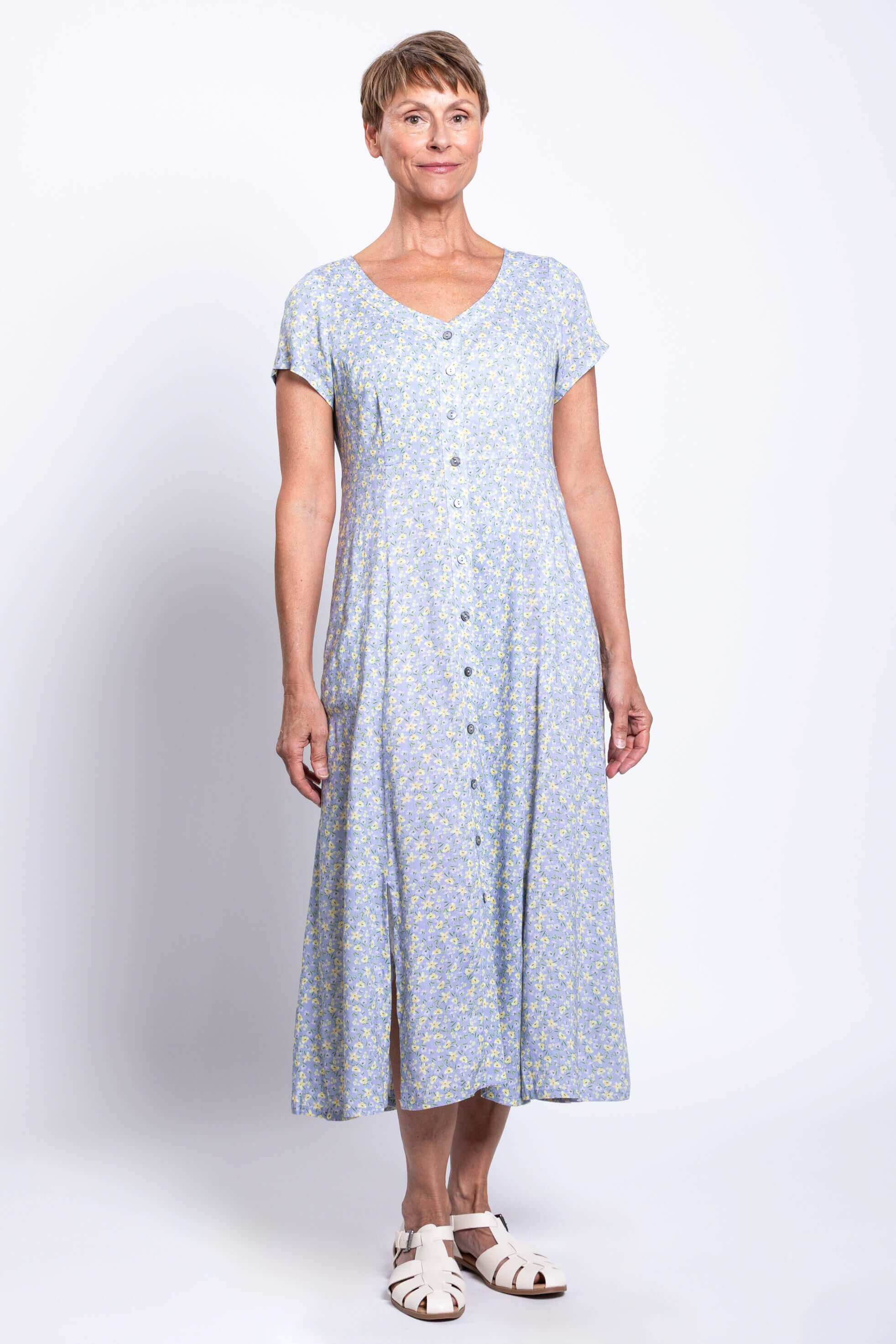 Morgan Dress, Sunshine Ditsy, Linen Bamboo
