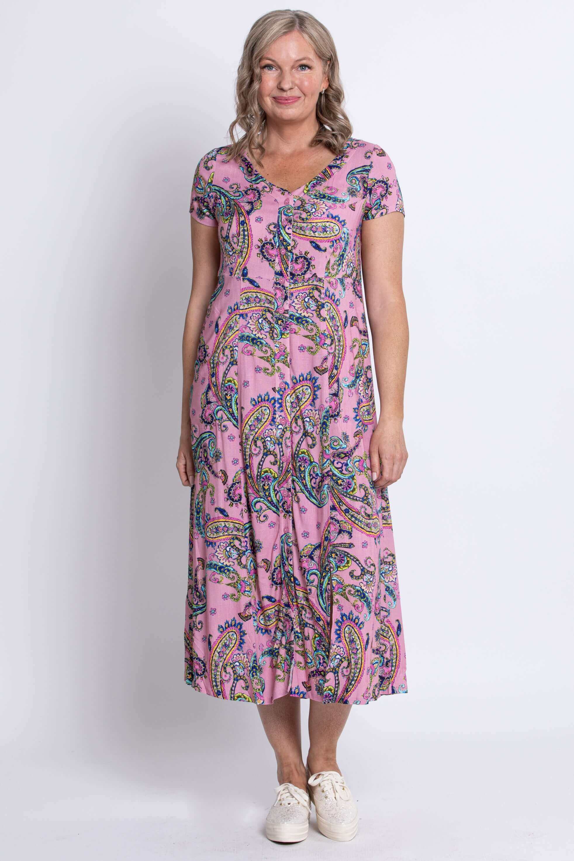Morgan Dress, Virtue, Linen Bamboo - Image 2